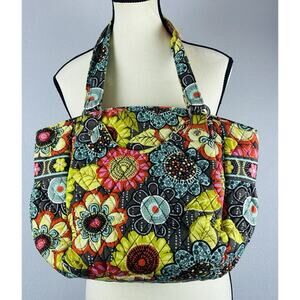 Vera Bradley Glenna Satchel Retired Flower Shower Large Shoulder Dbl Strap bag